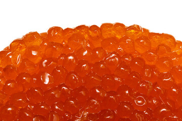 caviar of red fish on a white background