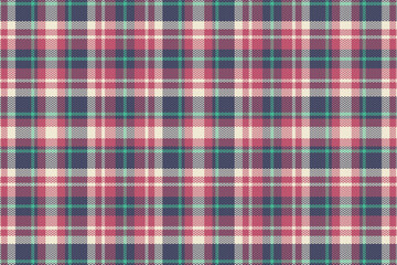 Seamless tartan plaid pattern with texture and retro color.