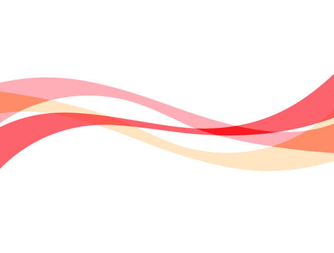 赤とピンクとベージュの3本のラインのイラスト