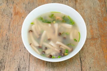 Spicy Termite Mushroom Soup in Thai style