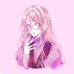 眼鏡の小動物系女子