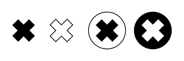 Obraz premium Close icons set. Delete sign and symbol. cross sign