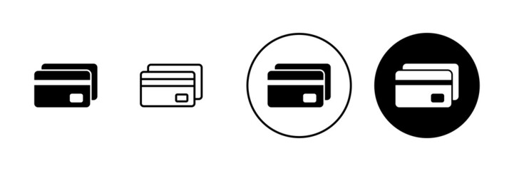 Credit card icons set. Credit card payment sign and symbol