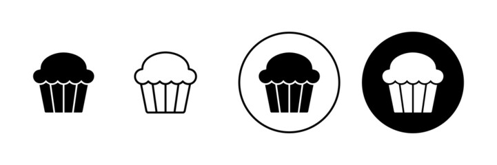 Cup cake icons set. Cup cake sign and symbol