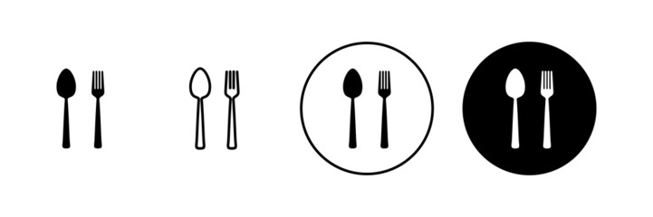 spoon and fork icons set. spoon, fork and knife icon vector. restaurant sign and symbol