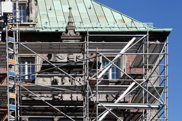 Baugerüst, Baustelle, eingerüstetes Neues Rathaus, Bremen, Deutschland, Europa