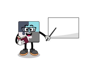 Mascot cartoon of jigsaw puzzle teacher