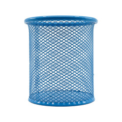 Pen basket color blue isolated in white background.