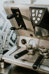 close up of a coffee espresso machine