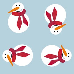 Winter seamless snowman pattern for fabrics and textiles and packaging and gifts and cards and linens and kids 