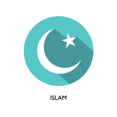 islam element in flat simple style on white background. illustration of a star