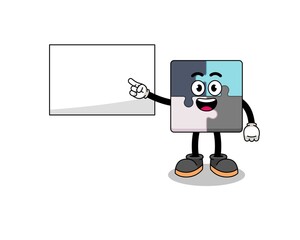jigsaw puzzle illustration doing a presentation