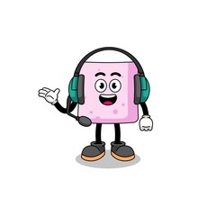 Fototapeta premium Mascot Illustration of marshmallow as a customer services