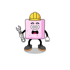 Character Illustration of marshmallow with 404 error