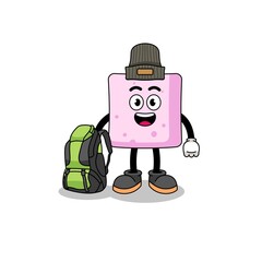 Naklejka premium Illustration of marshmallow mascot as a hiker