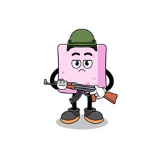 Cartoon of marshmallow soldier