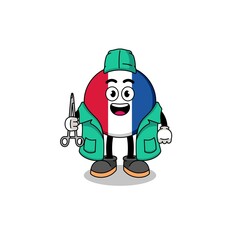 Illustration of france flag mascot as a surgeon