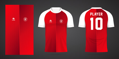 red sports shirt jersey design template © karya411