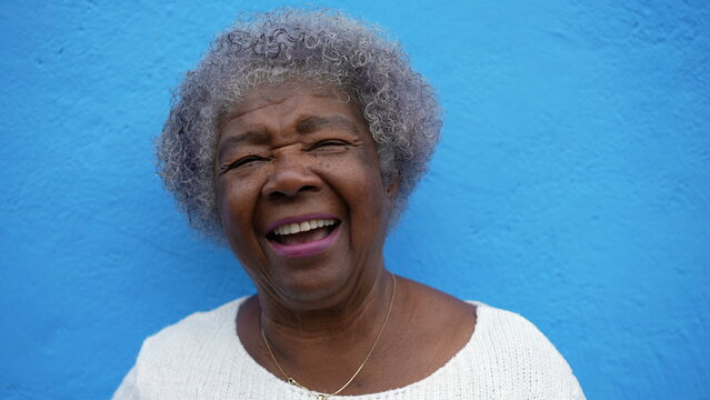 A Joyful Black African Older Woman