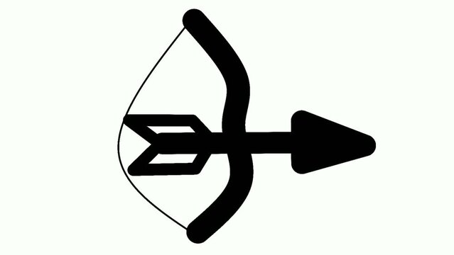 a video illustration of arrows shooting from the bow towards the target