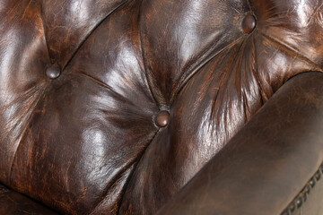 Brown leather classic retro chair