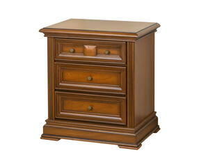 Wooden brown classic chest of drawers