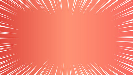 赤色グラデーションに白色の集中線の背景ベクター素材