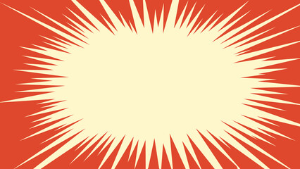 赤色の集中線のベタフラッシュのフレーム素材