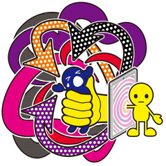 スマートフォンでインターネット上の相手を攻撃する人