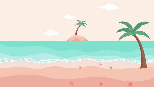Beautiful tropical beach with starfish