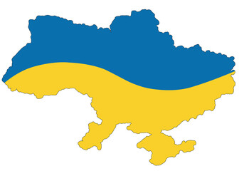 map and flag of Ukraine independent country borders