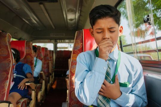  Boy Coughing In School Bus