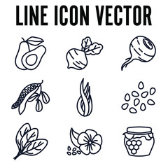 Fototapeta premium vegetables set icon symbol template for graphic and web design collection logo vector illustration