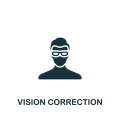 Vision Correction icon. Monochrome simple icon for templates, web design and infographics