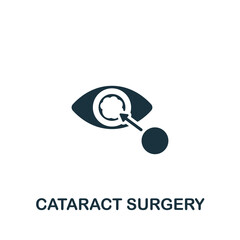Cataract Surgery icon. Monochrome simple icon for templates, web design and infographics - obrazy, fototapety, plakaty