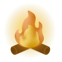 Fogueira com efeito 3d - ilustra&ccedil;&atilde;o vetorial.