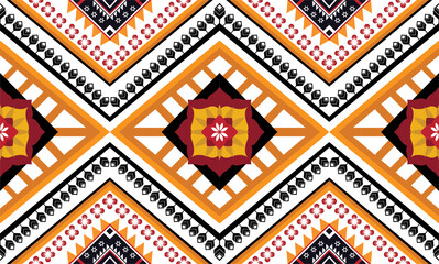Geometric ethnic flower pattern for background,fabric,wrapping,clothing,wallpaper,Batik,carpet,embroidery style.	