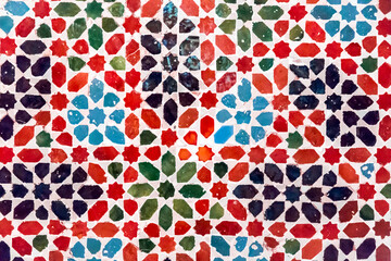 Moorish islamic tile design close up texture background