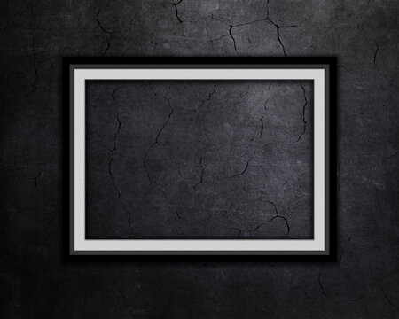 Grunge Background With Blank Picture Frame