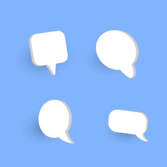 3d speech bubble chat icon collection set.blank white speech bubbles.