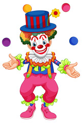 Obraz na płótnie Canvas Colourful clown cartoon character
