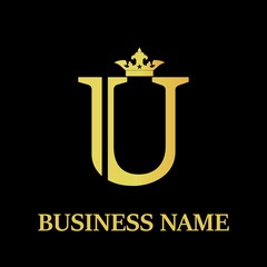 Letter u crown logo design template illustration. suitable for fashion, brand, kingdom, crown, identity