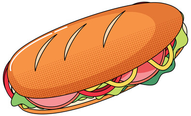 Sandwich on white background