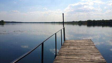 Naklejka premium Beautiful place on the lake for fishing