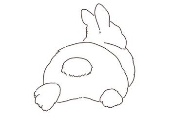うさぎのシンプルな線画イラスト-単品9