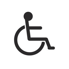 wheelchair icon vector, disabled parking, wheelchair icon minimalist flat