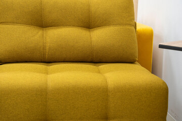 stylish fashionable yellow sofa with backrest , living room furniture in minimalism