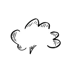 Modern abstract cartoon speech bubble in abstract shape sketch icon. Hand-drawn conversational doodle, dialog sign, vector illustration set, chat message