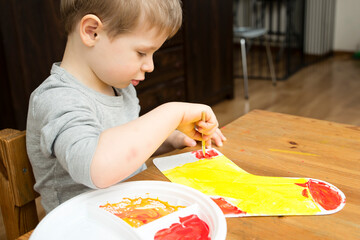 Artwork for World Down Syndrome Day. Children made paper sock as support and compassion symbol.