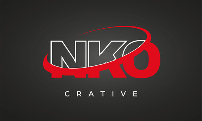 NKO creative letters logo with 360 symbol vector art template design